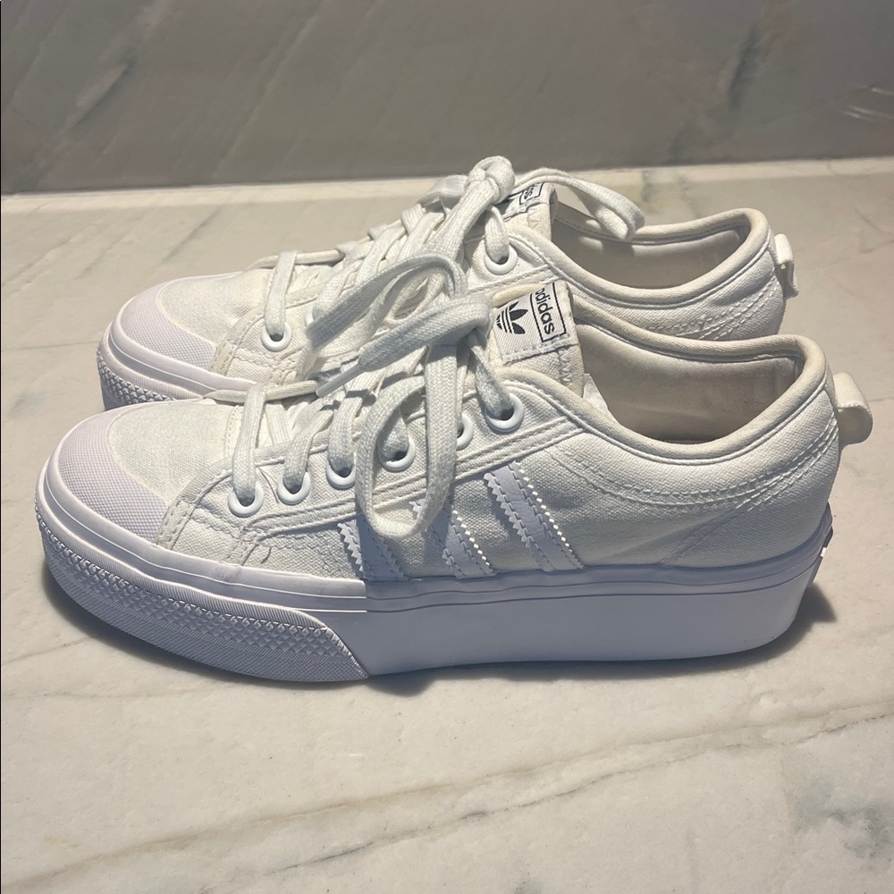 adidas Women’s White Nizza Platform Sneaker - Picture 12 of 16